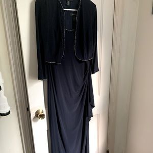 Navy full length evening gown